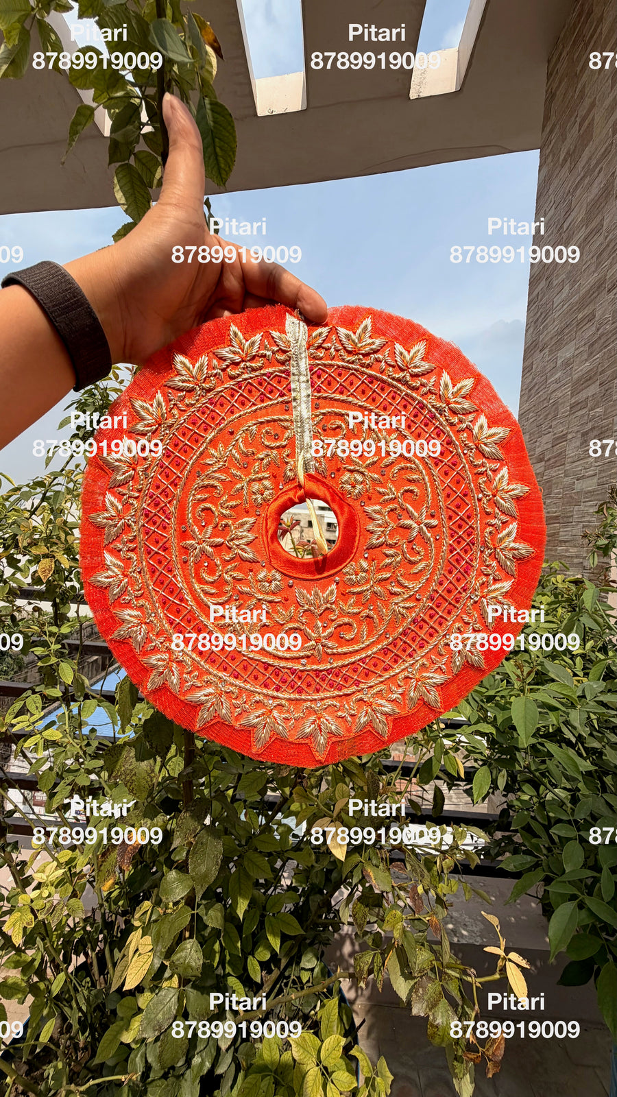 Orange handwork poshak