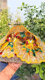 Yellow embroidered set 4 inches