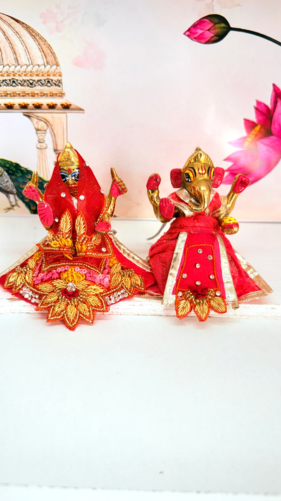 Gajri handwork ganesh lakshmi set