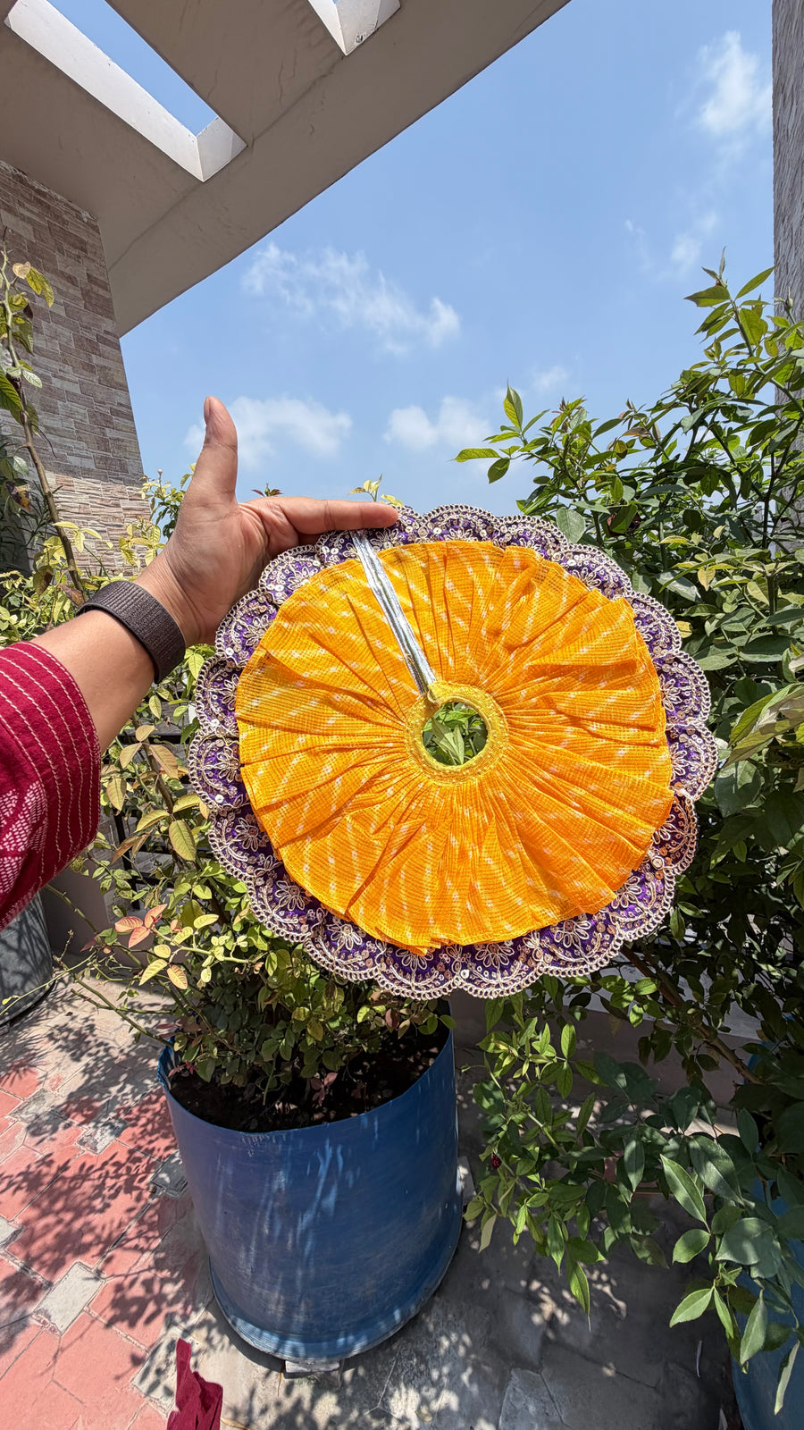 Yellow leheriya 12 inch 6 number