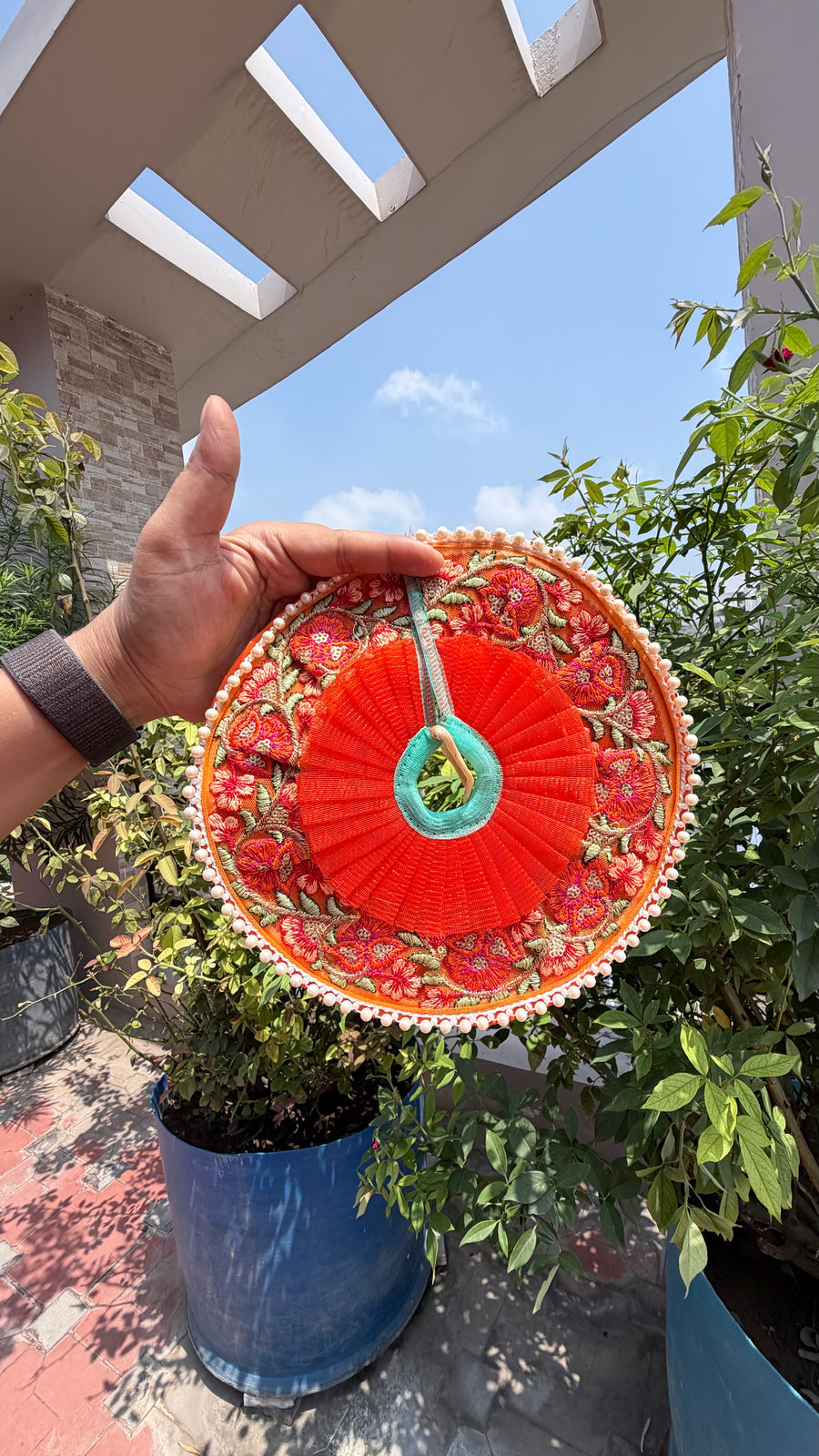 Orange embroidered border